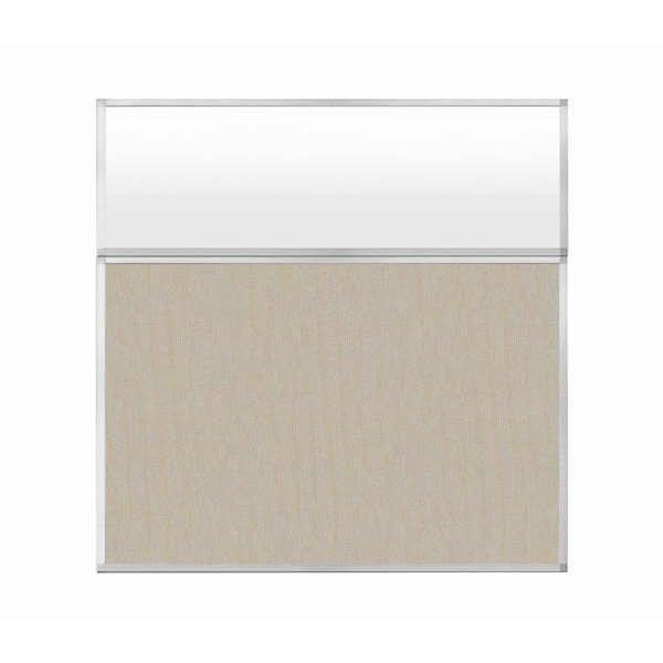 Versare Hush Panel Configurable Cubicle Partition 6' x 6' W/ Window Sand Fabric Frosted Window 1852345-3 - main